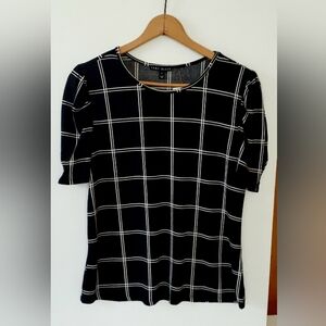 Black and White Checkered Women's Top Size XL